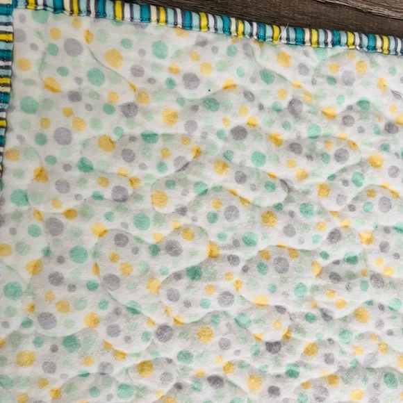 Handmade Baby Patchwork Quilt in Yellow, Aqua & Gray elephants - Picture 5 of 5